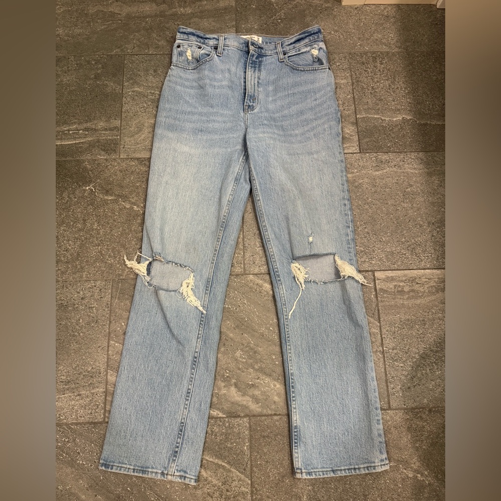 Abercrombie & Fitch Blue Straight Leg Jeans